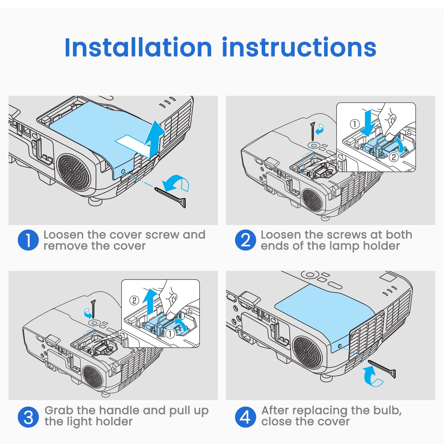 Woprolight V13H010L49 Replacement Projector Lamp with Housing for Epson Elplp49 PowerLite Home Cinema 8350 /PowerLite Home Cinema 8700UB 8500UB, H373A