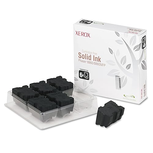 NEW XEROX OEM SOLID INK FOR PHASER 8860 - 6 STANDARD BLACK INK STICKS (Printing Supplies)