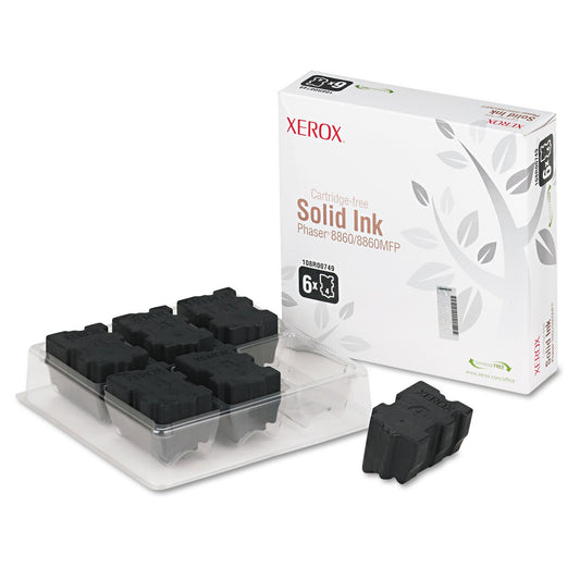 NEW XEROX OEM SOLID INK FOR PHASER 8860 - 6 STANDARD BLACK INK STICKS (Printing Supplies)