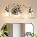 Tribesigns 3-Light Bathroom Light Fixtures, Modern Vanity Light with Clear Glass Shade, Bathroom Wall Lamp for Mirror Living Room Kitchen Hallway