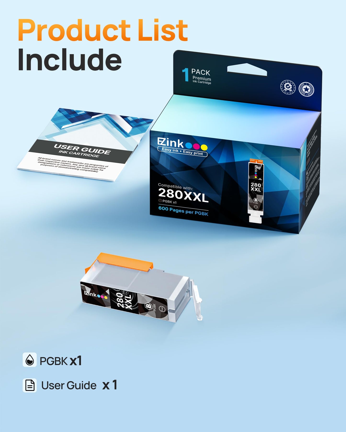 E-Z Ink Compatible Ink Cartridge Replacement for Canon PGI280XXL PGI-280XXL to use with TR8620a TR8620 TS702a TS9520 TS9521C TR8520 TS6220 TS6320