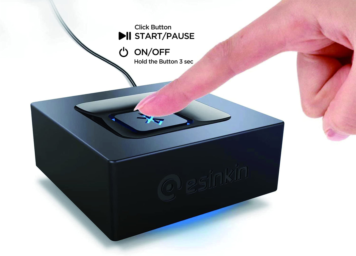 Bluetooth Audio Adapter for Music Streaming Sound System, Esinkin Wireless Audio Adapter Works with Smartphones and Tablets, Bluetooth Receiver