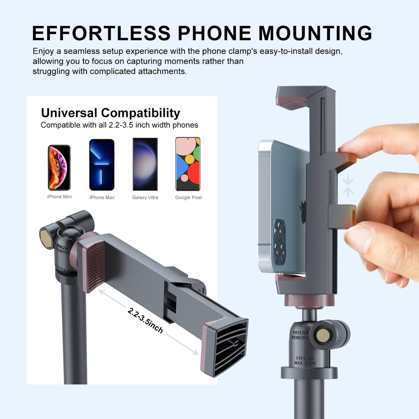Selfie Stick & Tripod LINCO, Integrated, Heavy Duty, Lightweight, Bluetooth Remote for Apple & Android Devices, Separable Tripod Feet, Extends to 52"