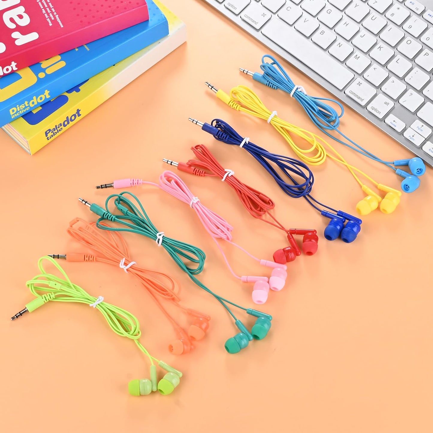 XOSDA 50 Pack Earbud Bulk Kids Headphone for Classroom School, Wholesale Class Room Students Wired Earphones with 3.5 mm Jack for Computers Chromebook