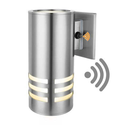Outdoor Wall Lights, Exterior Dusk to Dawn Sensor Wall Lanterns, Stainless Steel Front Door Lights with E26 Base Socket, Anti-Rust Waterproof Up Down