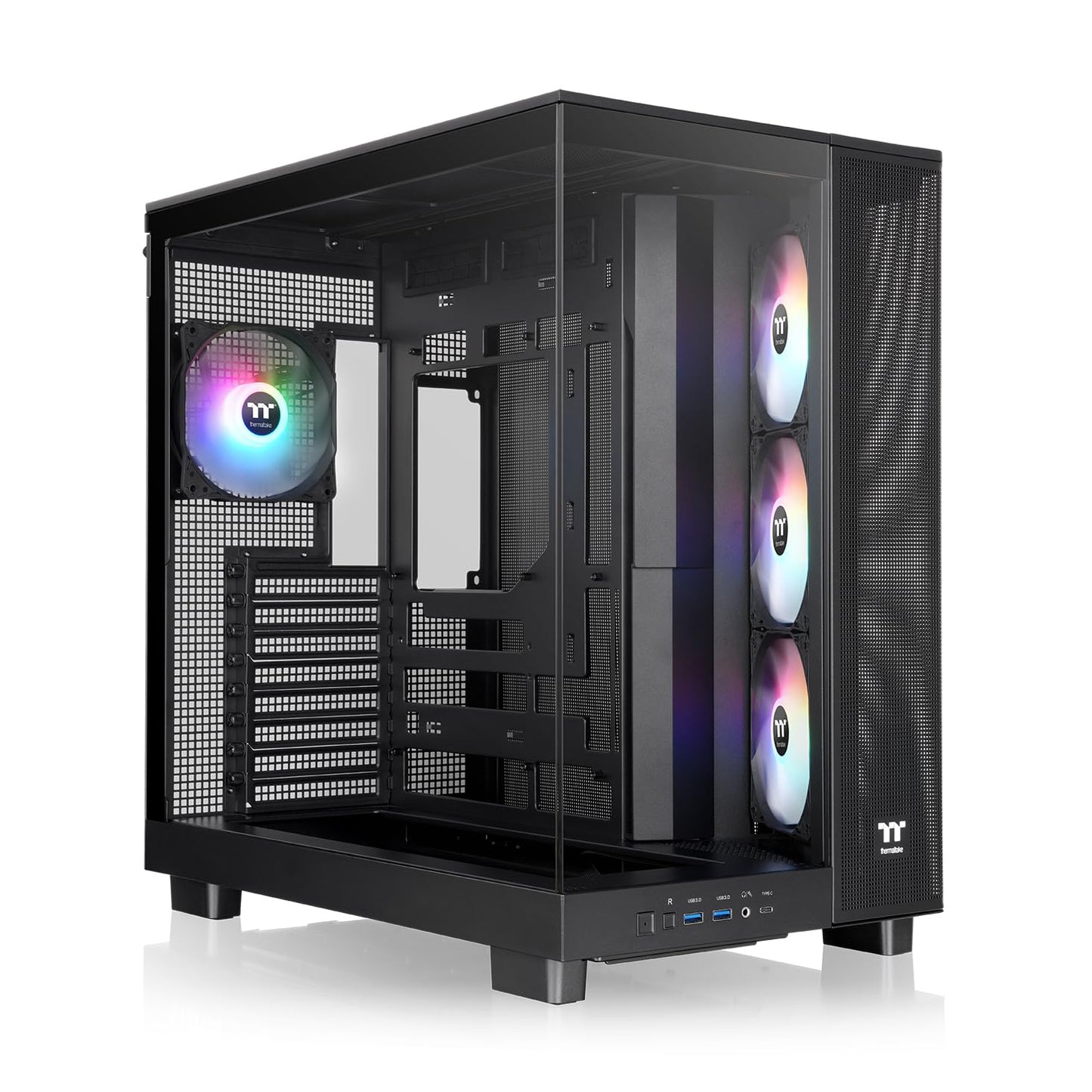 Thermaltake View 380 XL TG ARGB; 4x120mm ARGB Lite Fans Included; 360mm Radiator Support; 420mm GPU Clearance; Hidden Connector Support; Dual Chamber;