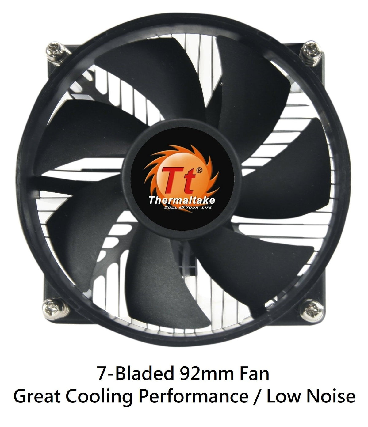 Thermaltake 7-bladed 92mm 4-Pins PWM Aluminum Extrusion CPU Cooling Fan for Intel Core i7/i5/i3 (Intel LGA 1200/1156/1155/1150/1151) CLP0556-B