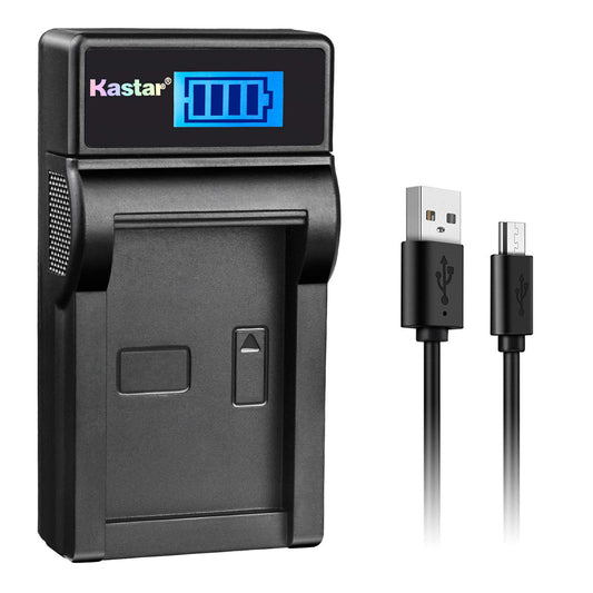 Kastar Slim LCD Charger Replacement for Panasonic DMW-BCF10 and Lumix DMC-TS2 TS3 TS4 DMC-F2 F3 DMC-FH1 DMC-FH3 DMC-FH20 DMC-FH22 DMC-FS6 DMC-FS12