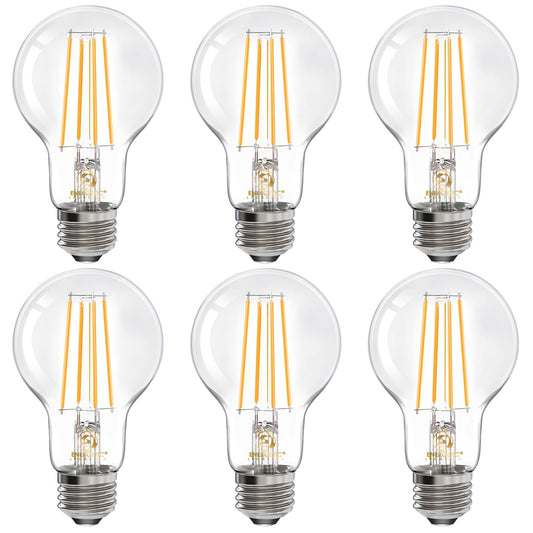 Energetic A19 LED Light Bulb 75W Equivalent, Efficient 9W, Dimmable, 2700K Soft White, 1100 Lumens, Classic Edison A19 LED Filament Light Bulbs