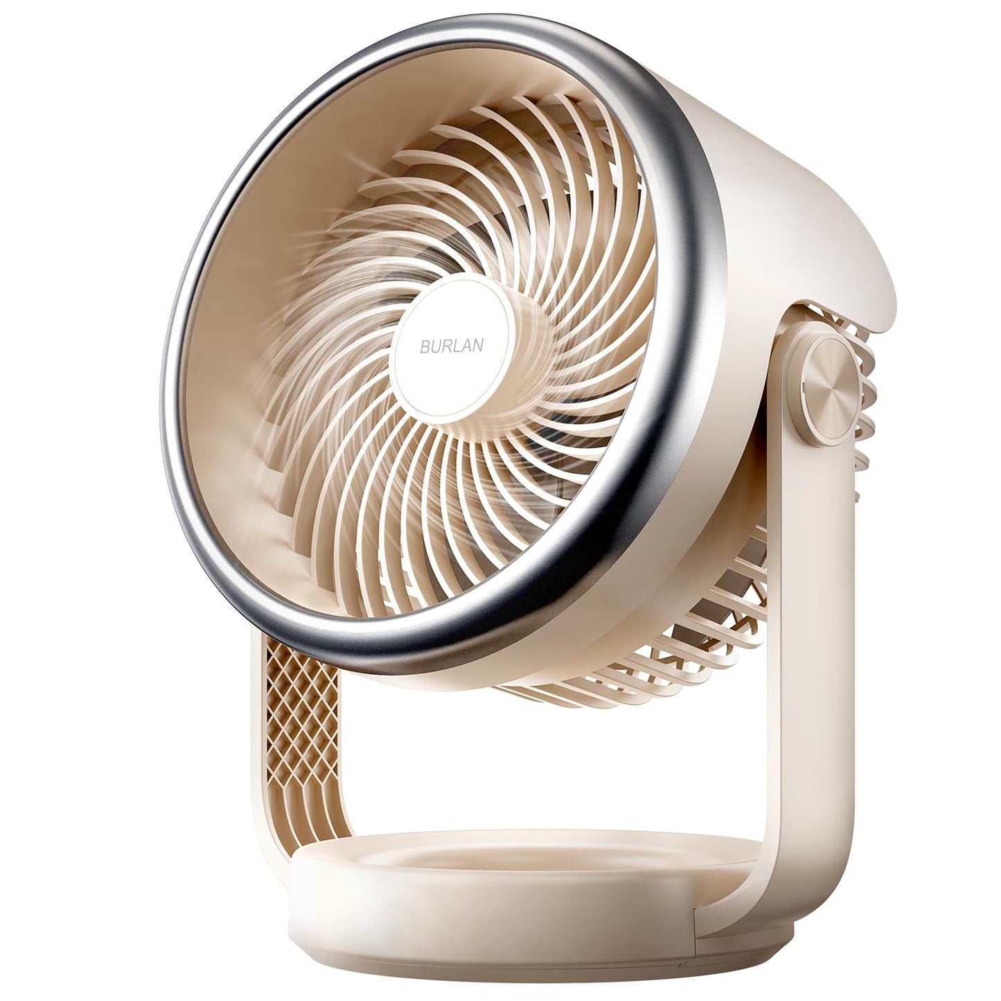 BURLAN Quiet Desk Fan for Bedroom, Battery Powered Personal Portable Fan