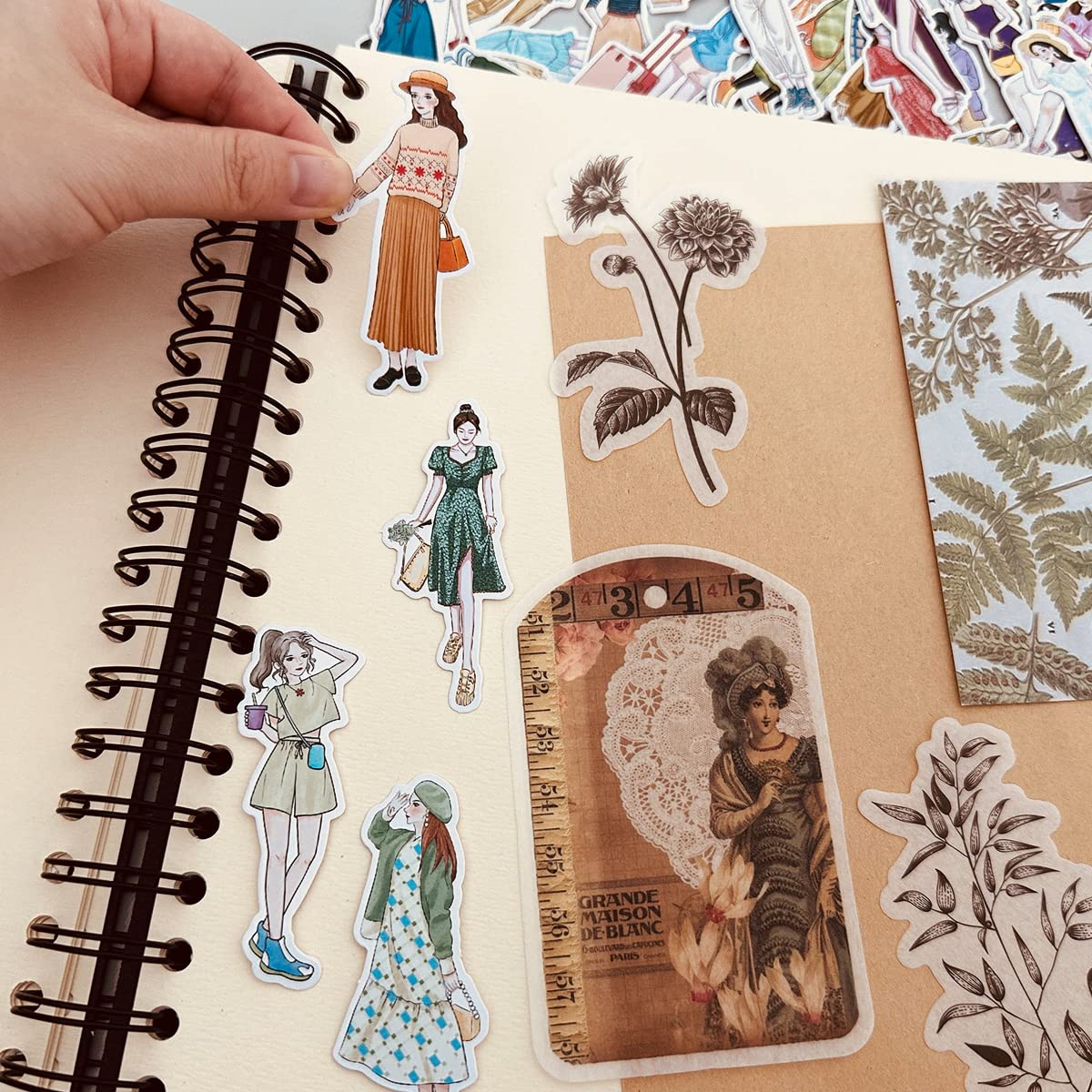allydrew Fashion Women People Vinyl Stickers for Scrapbooking, Journaling, Water Bottles, 100pcs, Fashion Girls
