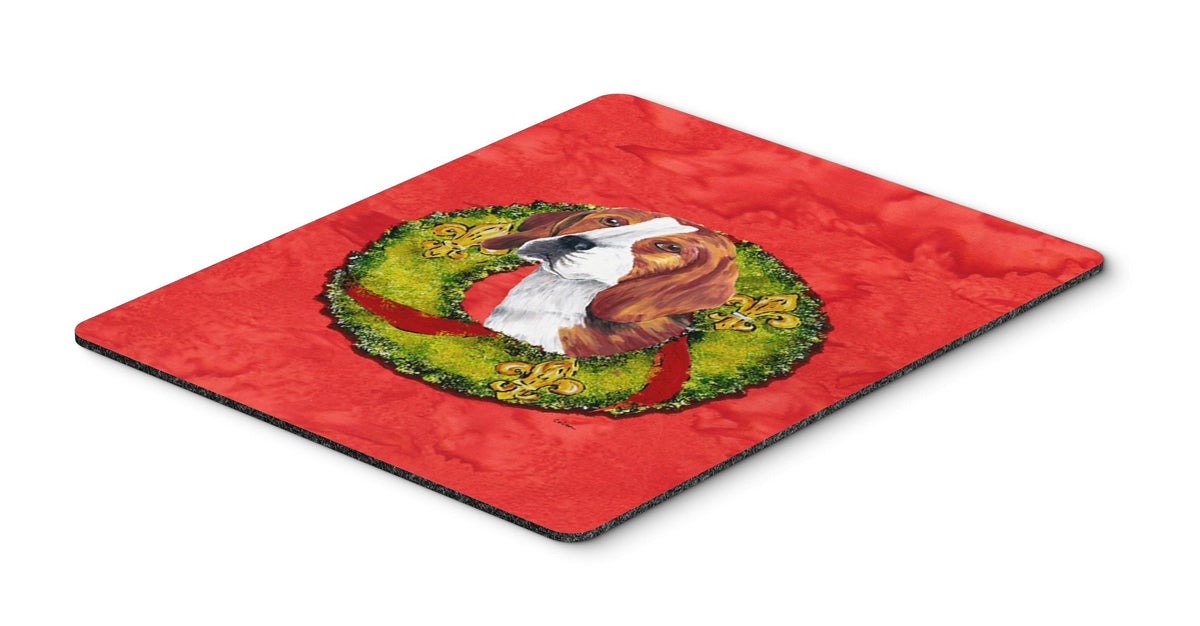 Caroline's Treasures SC9101MP Beagle Christmas Wreath Mouse Pad, Hot Pad or Trivet for Home Office Gaming Working Computers Laptop Mouse Mat,Washable