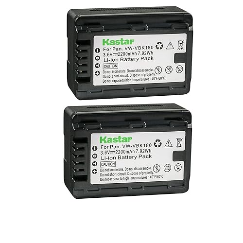 Kastar 2-Pack Battery VW-VBK180 Replacement for Panasonic SDR-S50K, SDR-S50N, SDR-S50P, SDR-S50PC Camera, Panasonic VW-VBK180, VW-VBK360, VW-VBL180