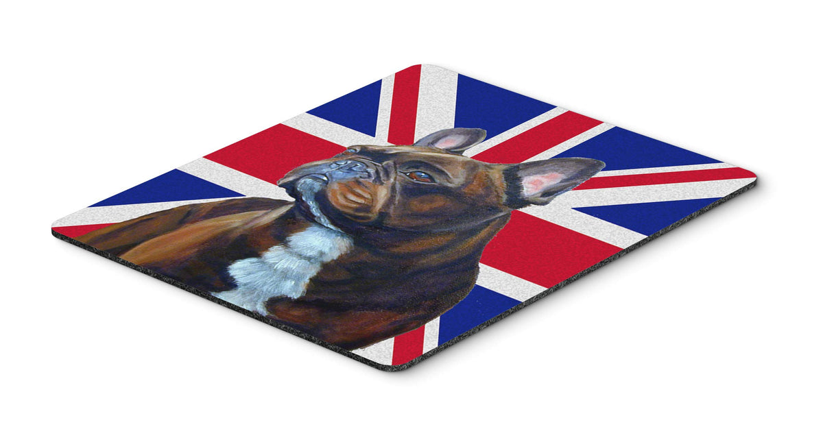 Caroline's Treasures LH9492MP French Bulldog with English Union Jack British Flag Mouse Pad, Hot Pad or Trivet for Home Office Gaming Working