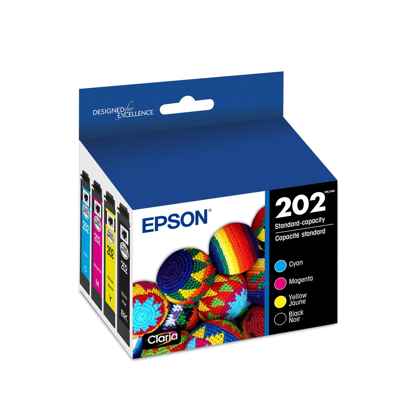 Epson 202 Claria Ink Standard Capacity Black & Color Cartridge Combo Pack (T202120-BCS) Works with Workforce WF-2860, Expression XP-5100