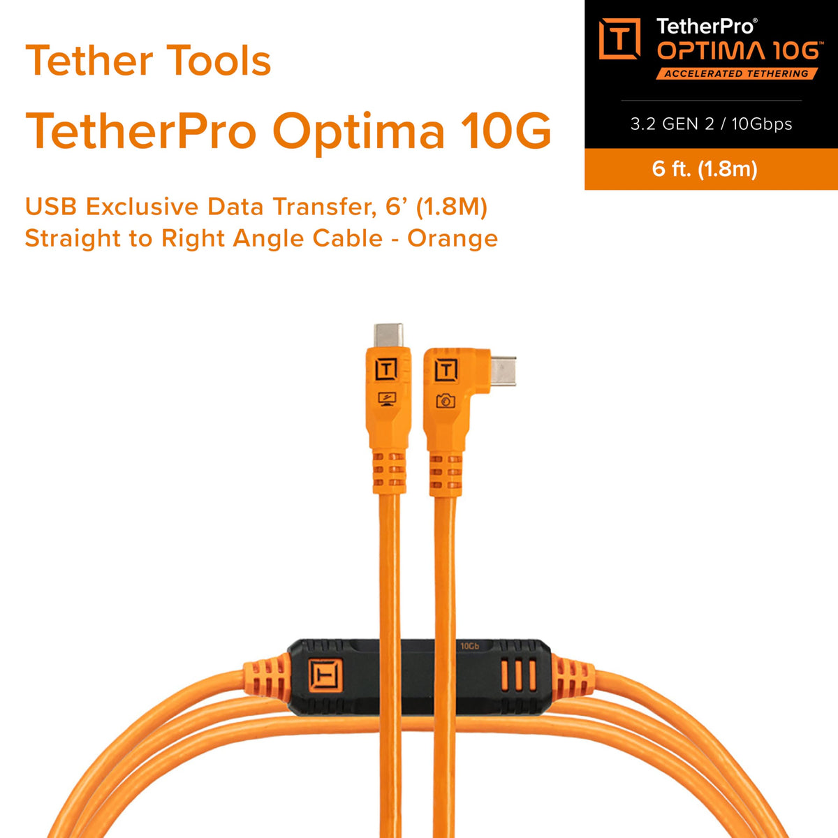 Tether Tools TetherPro Optima 10G USB-C Exclusive Data Transfer Cable