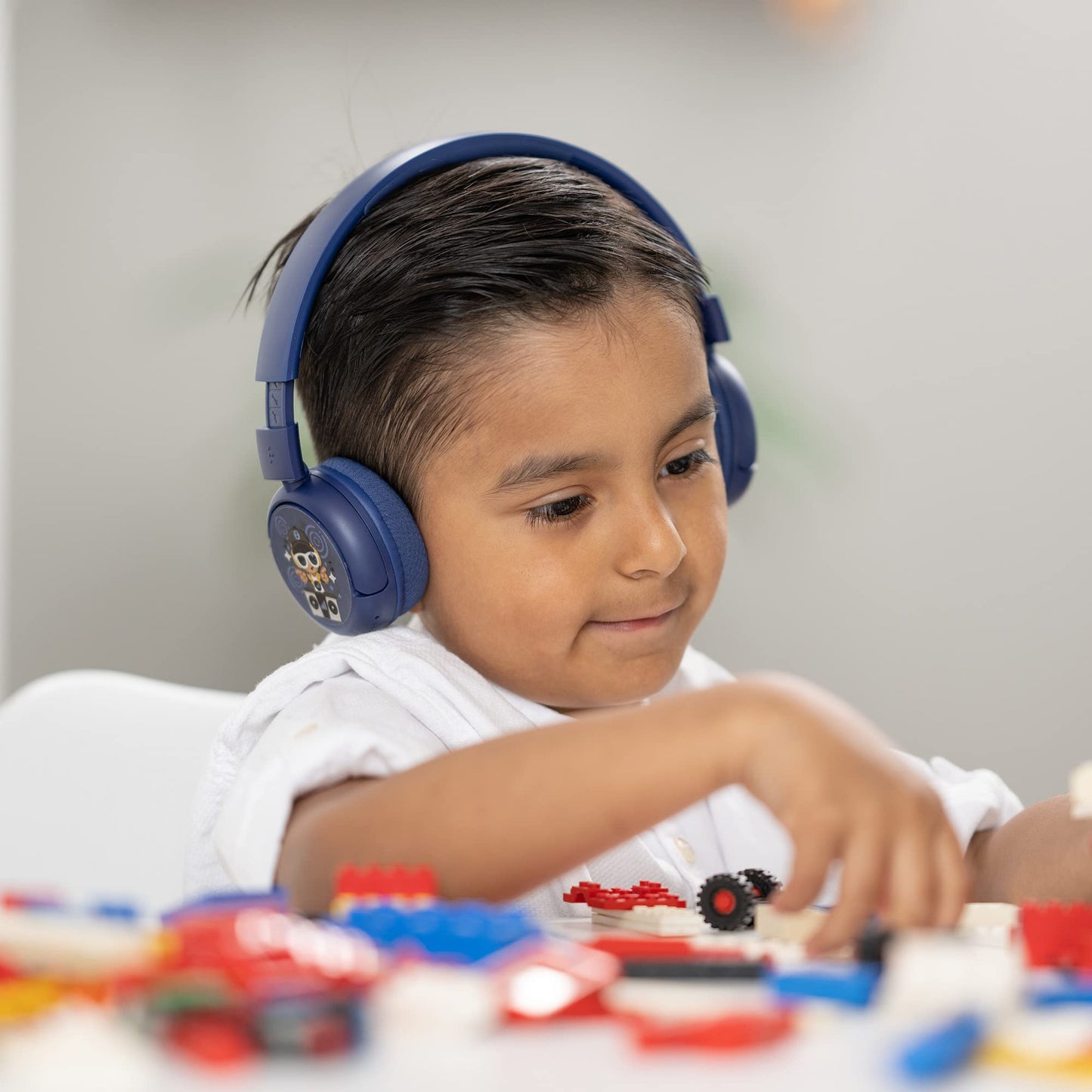 BuddyPhones POP Fun | Foldable Bluetooth Kids Headphones + Microphone, Works Wired or Wireless - SafeAudio Volume Limiting for iPhone/iPad/Tablet/PC