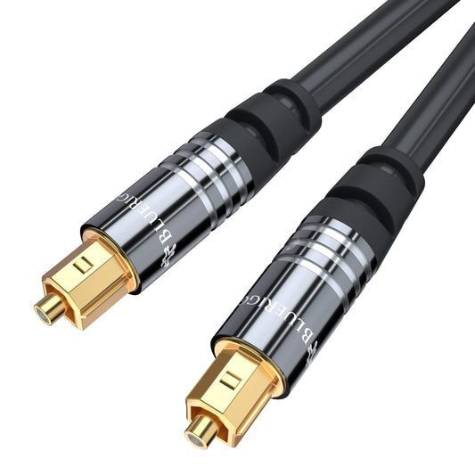BlueRigger Digital Optical Audio Toslink Cable (100FT, Fiber Optic, Aluminum Shell, 24K Gold-Plated) - Compatible with Home Theatre, Sound Bar, TV