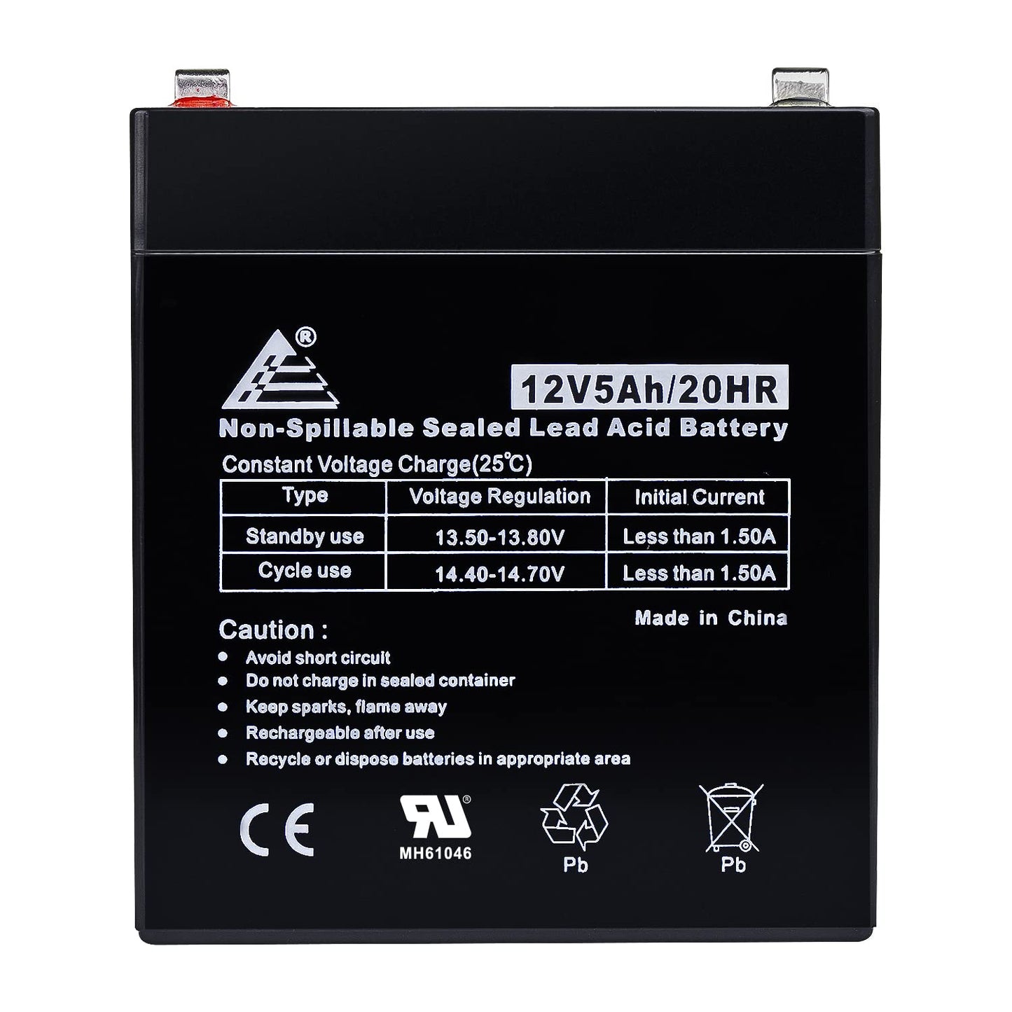 ECI Power 12V 5AH VRLA AGM 12V 5AH Rechargeable Battery for LiftMaster 485LM/Craftsman 53918/Chamberlain 4228 Garage Door Opener, Security Alarm, etc