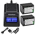 Kastar Fast Charger + NPFH70 Battery (2-Pack) Replacement for Sony NP-FH100, FH60, FH70, NP-FH90, DCR-DVD405 407E 408 410E 450 602E 650E DCR-HC96