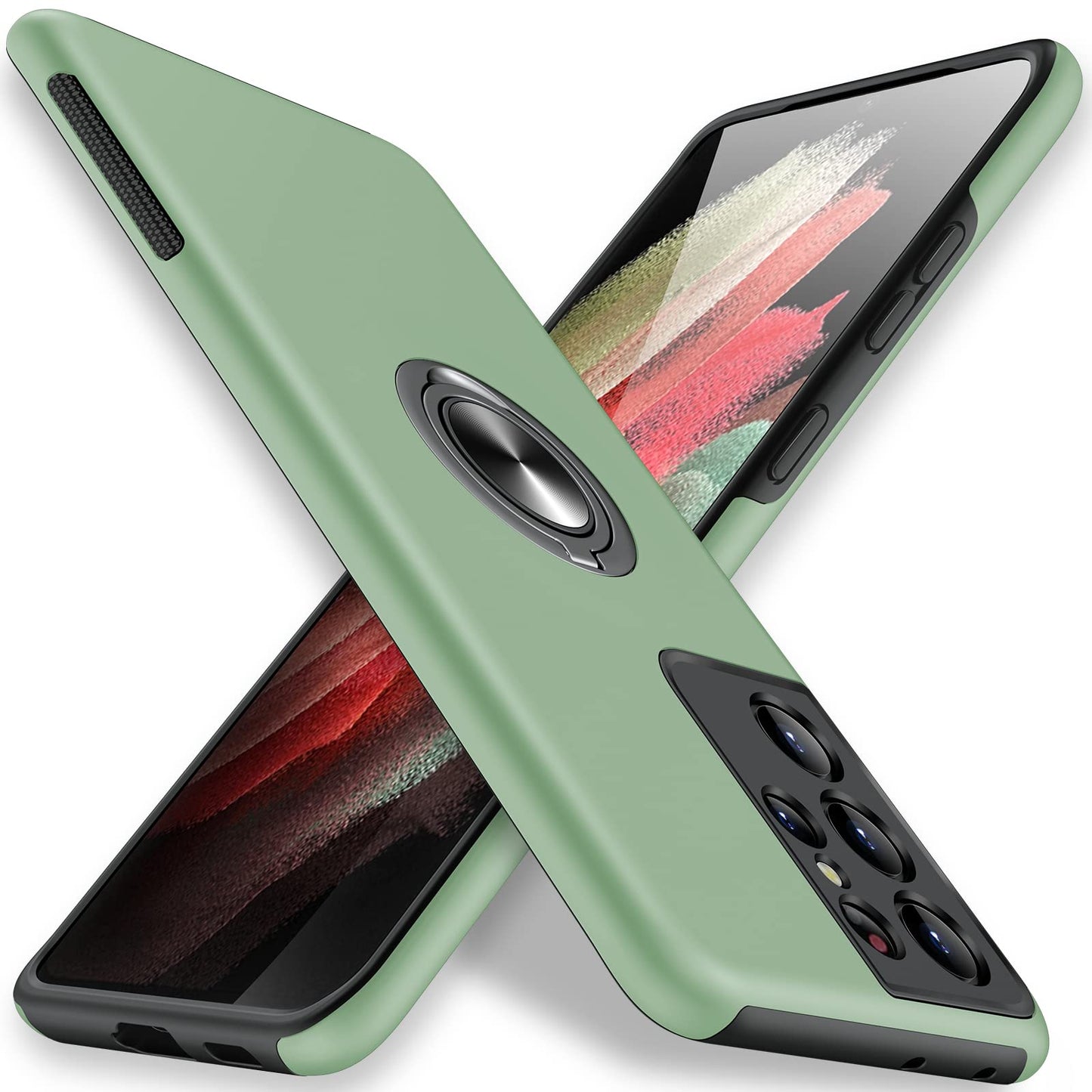 JAME for Samsung Galaxy A12 5G Phone Case Ring Stand Shockproof Slim Case