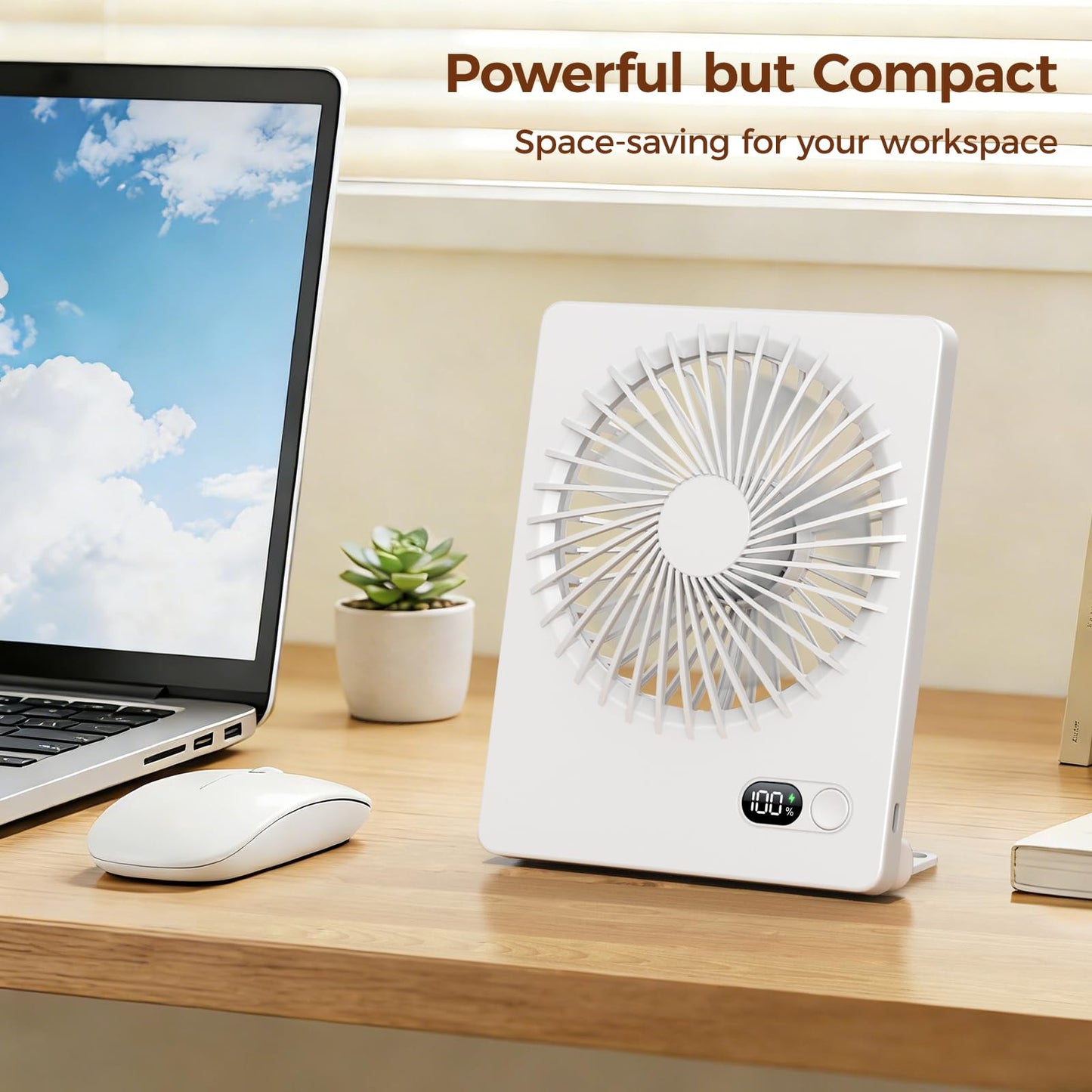 Zuvas Desk Fan Small Rechargeable Battery Table Fans for travel Ultra Quiet