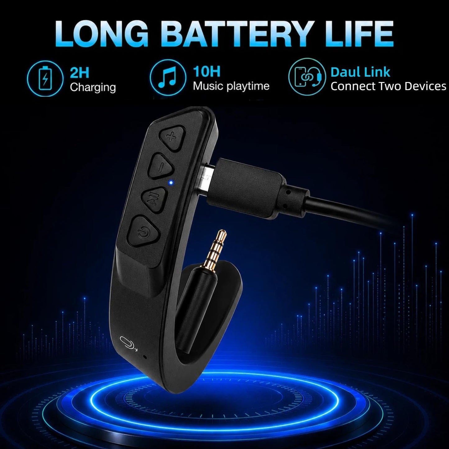 YOCOWOCO Upgraded aptX Wireless Bluetooth Adapter for Bose QuietComfort 25 QC 25Headphones with Mic/Volume Control, Black