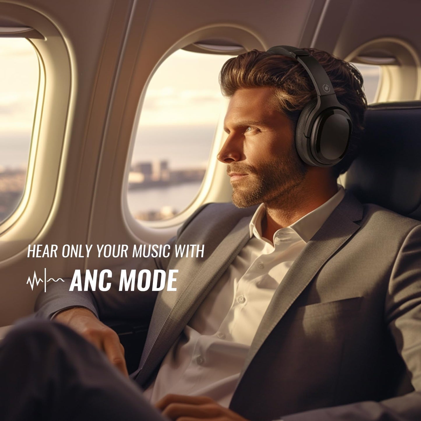 commalta Hybrid Active Noise Cancelling Bluetooth Headphones, Over Ear Wireless Headphones with Bluetooth 5.2, Immersive Sound and Deep Bass, 30…