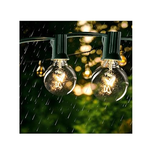 Formosa 26ft Clear Incandescent Christmas String Lights, Indoor G40 Shatterproof Bulbs, 25 Retro Globe Edison Bulbs, Indoor Hanging Lights for Bedroom