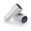 iPhone 17/16/15 Car Charger Fast Charging 2-Port Cigarette Lighter USB Charger,Dual USBA and USB C Car Adapter 2Pack Compatible with iPhone 17e/17