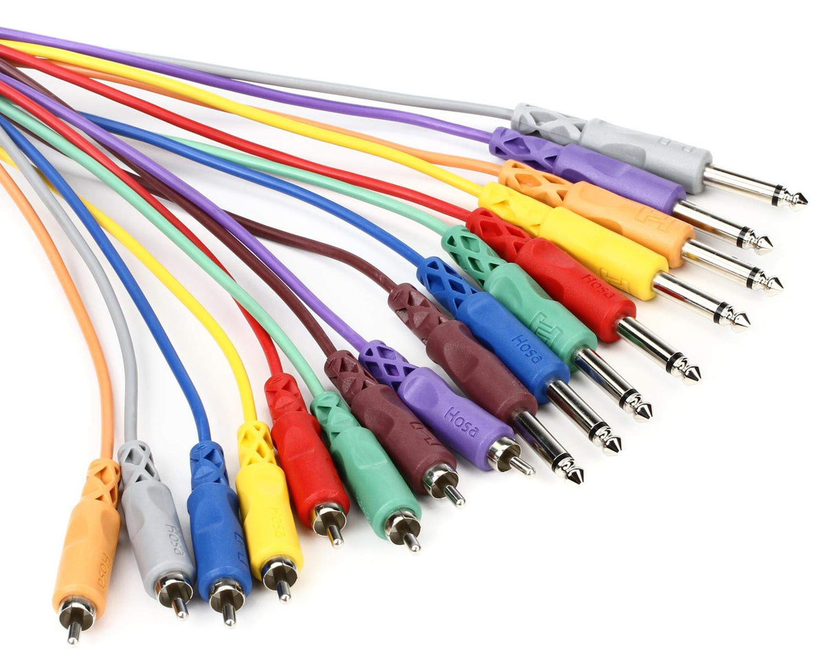 Hosa CPR-802 8-Channel 1/4-inch TS Male to RCA Male Snake - 6.6 Foot