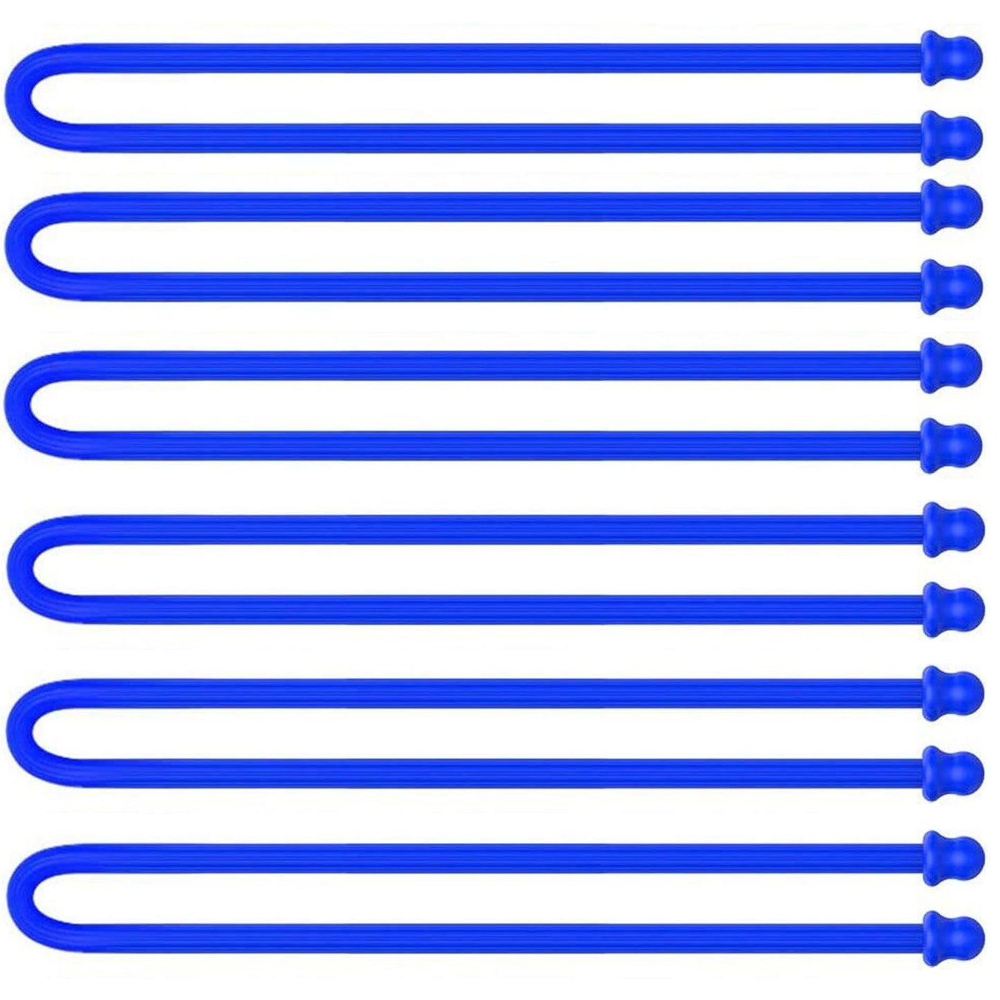 6Pcs 15-Inch Silicone Cable Tie, Steel-Core Twist Ties, Reusable Rubber Straps for Organizing, Dia 5mm
