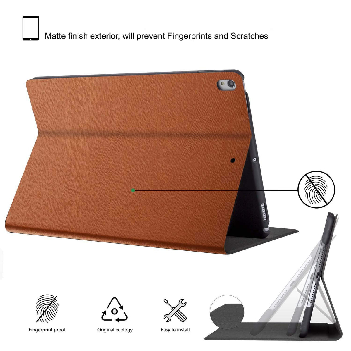 DuraSafe Cases for iPad PRO 9.7 Inch 2016 [ PRO 9.7 2016 ] A1673 A1674 A1675 MLMP2LL/A MM172LL/A MLMN2LL/A MLMW2LL/A Tree Texture Folio Smart Cover