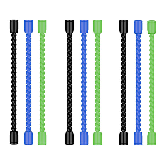 9PCS 4-Inch Silicone Cable Ties, Bendable Rubber Twist Ties, Reusable Twist Ties for Cords, Cable Zip Ties for Organizing, Bundling (3 Colors)