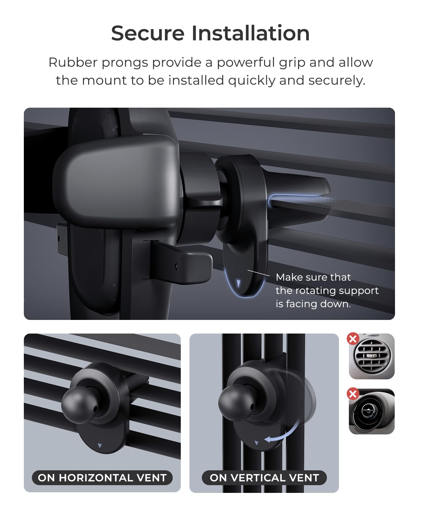 iOttie Easy One Touch Advanced Air Vent Car Phone Mount - Universal Cell Phone Holder for iPhone, Google, Samsung, Moto, LG, and All Other Smartphones