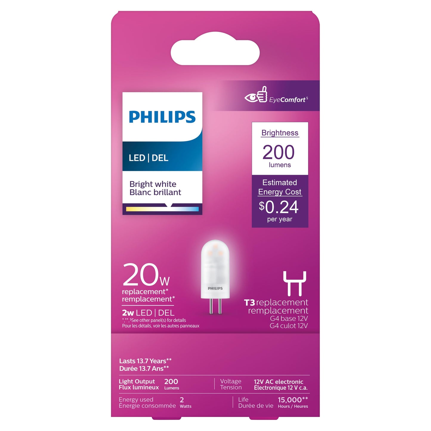 Philips 567198-2T3/G4/830/ND 12V 6/1PF LED Bi Pin Halogen Replacements