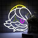 VIIFF Murder uzi Anime Robot Girl Neon Sign for Wall Decor, Dimmable USB Powered LED Neon Light, Futuristic Cyberpunk Lamp for Gaming Room Bedroom