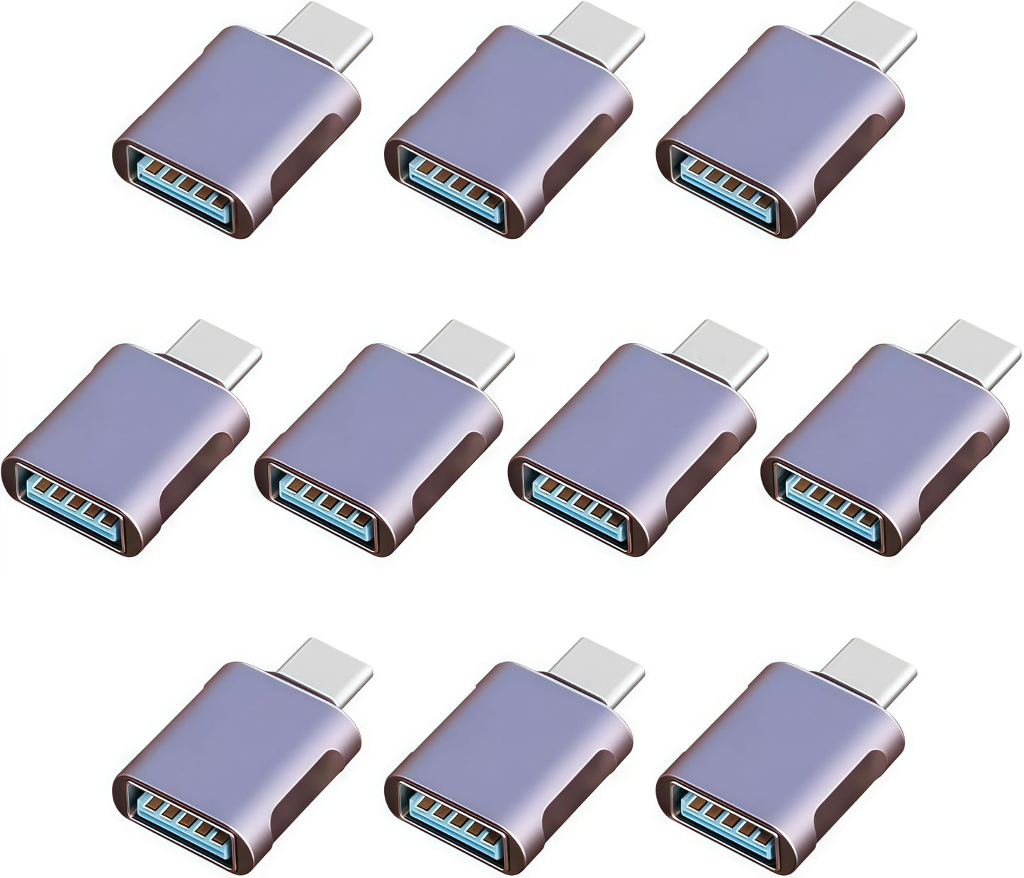 TFAK 10 Pack Up to 10Gbps/120W Usbc to USB Adapter,USA to USB-c adopters,U sb to USB C Connector,Type C Male to a Female Adapter for Charger,Phone…