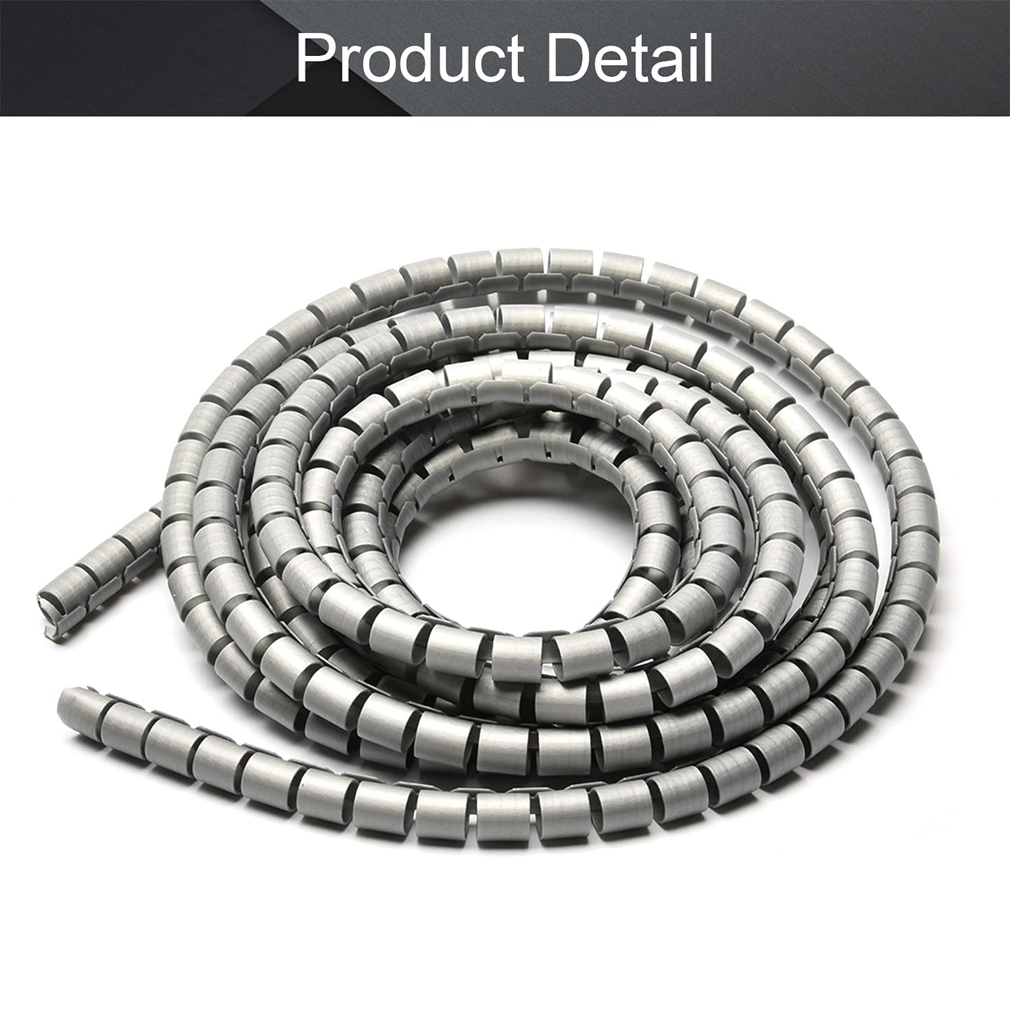 Othmro 9FT PE Spiral Cable Wraps 0.39-0.47in Dia Polyethylene Expandable Abrasion Protector Wire Sleeves Spiral Wire Wrap Tubes PC Manage Cables