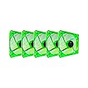 Apevia CF512L-GN 120mm 4pin+3pin Silent Green LED Case Fan (5-pk)