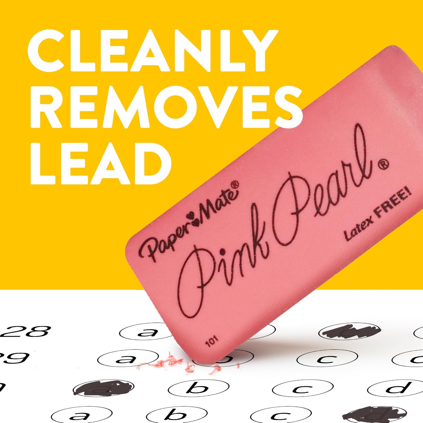 Paper Mate Pink Pearl Erasers, Small, 36 Count