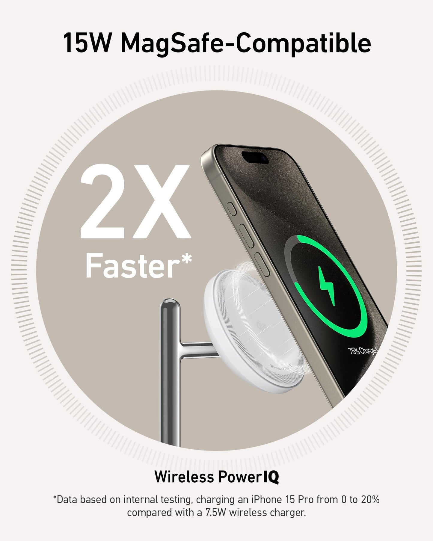 Anker MagSafe Charger Stand Compatible, iPhone 17 MagGo 3 in 1 Wireless Charging Station,Qi2 Certified 15W Wireless Charger, Desk Accessory,