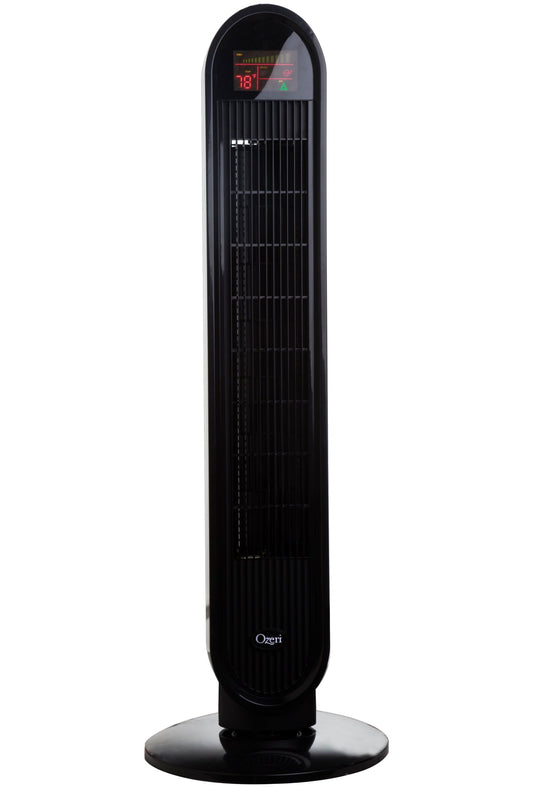 Ozeri 360 Oscillation, Micro-Blade Noise Reduction Technology Tower Fan, Black, Model:OZF5