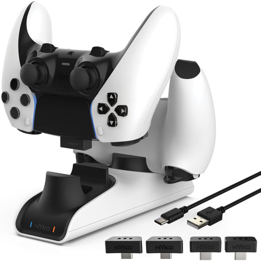 Nyko - Charge Base Edge - Store & Charge Station Compatible with PS5 DualSense & Edge Controllers - PS5 Slim Accessory Dual Port Recharging Dock