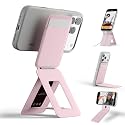 MOFT Phone Tripod Wallet, 3 in 1 Phone Stand Wallet, NFC-Supported Magnetic Phone Stand, MOVAS Vegan Leather Adjustable Card Holder, Light Pink