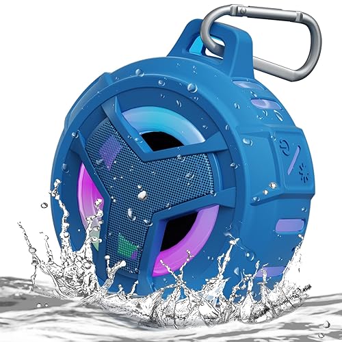 EBODA Shower Bluetooth Waterproof Speaker, IPX7 Floating Portable Wireless Small Speakers with Light, 24H Playtime for Beach, Pool, Kayak Accessories