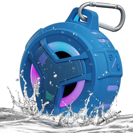 EBODA Shower Bluetooth Waterproof Speaker, IPX7 Floating Portable Wireless Small Speakers with Light, 24H Playtime for Beach, Pool, Kayak Accessories
