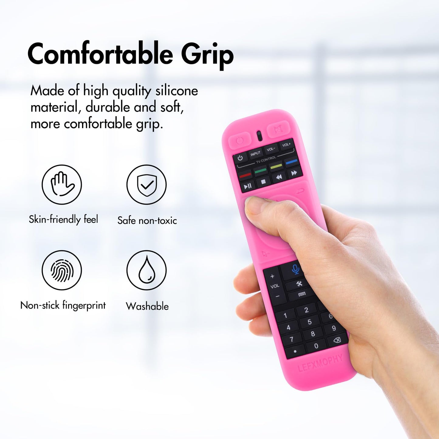 LEFXMOPHY Remote Cover for Super Box S5 PRO, S4 PRO, S5 S 5 S6 MAX 2024 2025, S 6-Ultra, S 6-MAX TV Voice Remote Case Pink Sleeve Glow in Dark