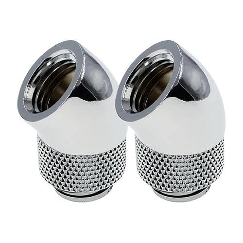 dracaena.io 2 Pack G1/4" 45° Rotary 360° Swivel Fitting, Male to Female Extender Adapter for PC Water Cooling Loop, Computer Liquid Cooling Fittings