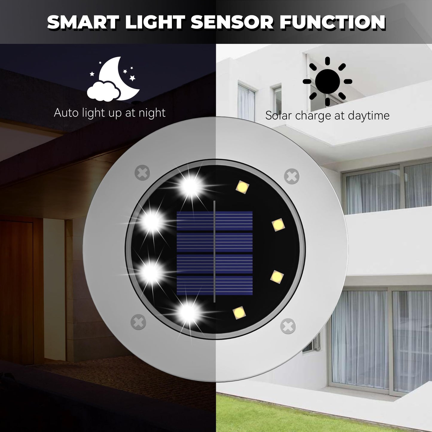 DUUDO Solar Lights Outdoor 16 Pack, Solar Garden Outdoor Waterproof Pathway Lights Bright In-Ground Light Outdoor Lighting Decor for Lawn, Patio